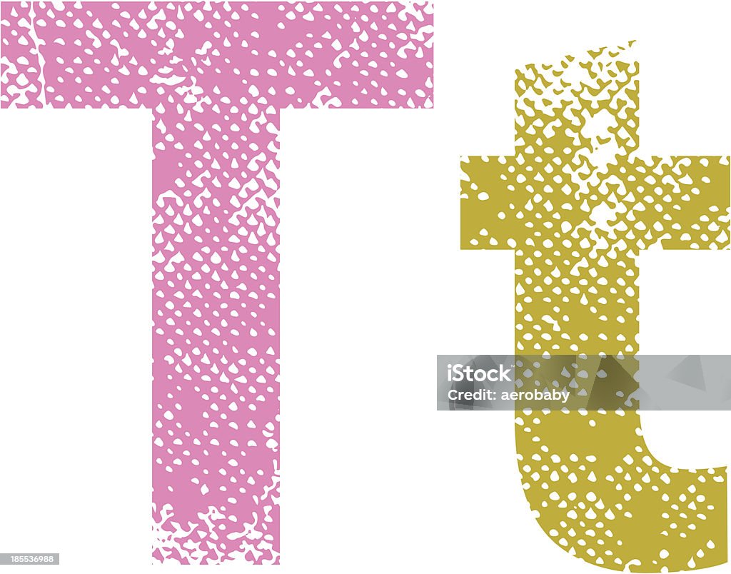 Multicolor grunge lettere T. - arte vettoriale royalty-free di Alfabeto
