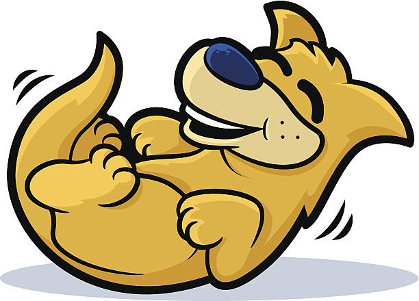 Laughing Dog vector art illustration