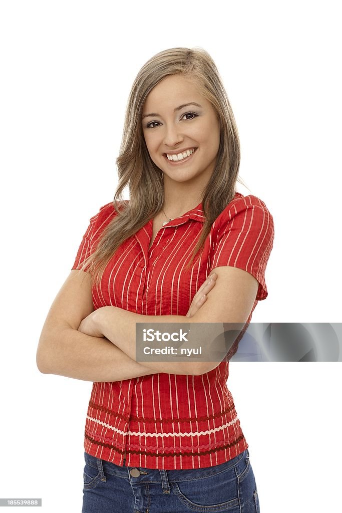 Retrato de confianza sonriente niña - Foto de stock de 20 a 29 años libre de derechos