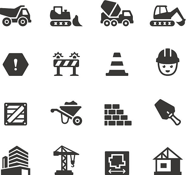 Soulico - Construction Soulico collection - Construction icons. construction barrier stock illustrations