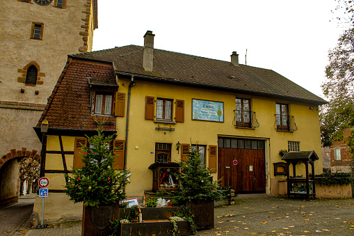 Image of some Christmas decoration in the village of Bergheim in December 2022
