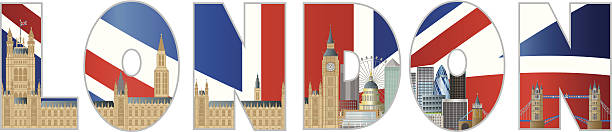 illustrations, cliparts, dessins animés et icônes de palais de westminster, londres skyline texte esquisse illustration - commons