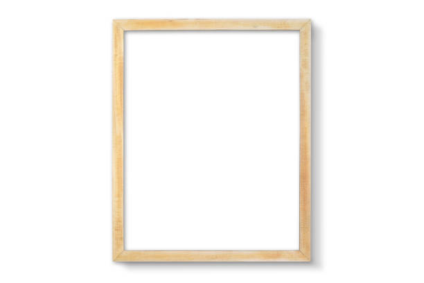 istock Rustic Raw Wood Picture Frame Isolated on White Background with Clipping Path 1855426457