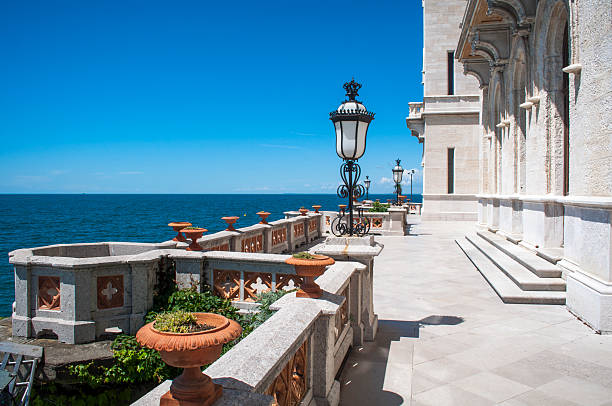 Balcony of the Miramare castle Balcony of the Miramare castle - Trieste (Italy) trieste stock pictures, royalty-free photos & images