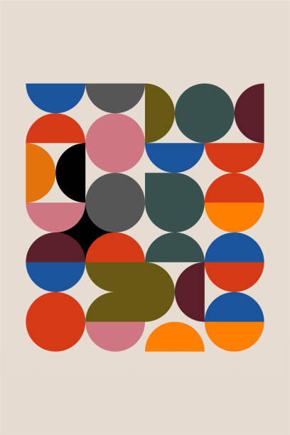 istock Abstract Bauhaus Poster. Flat Coloful Bauhaus Art Poster 1855450620