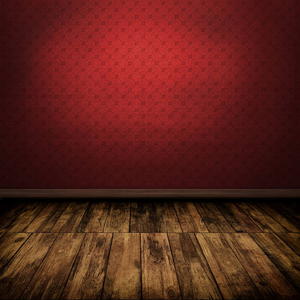 istock Dark vintage room interior with wooden floor 185546020