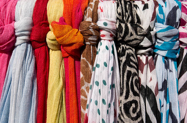 istock Scarves in a shop. 185546121