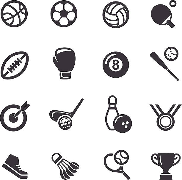 ilustrações de stock, clip art, desenhos animados e ícones de acme série ícones-desporto - bilhar desporto com taco ilustrações
