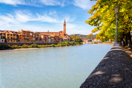 Holidays in Italy - Old town in Verona with Adige River