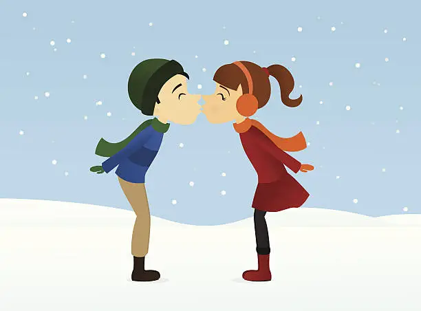Vector illustration of Winter Kiss