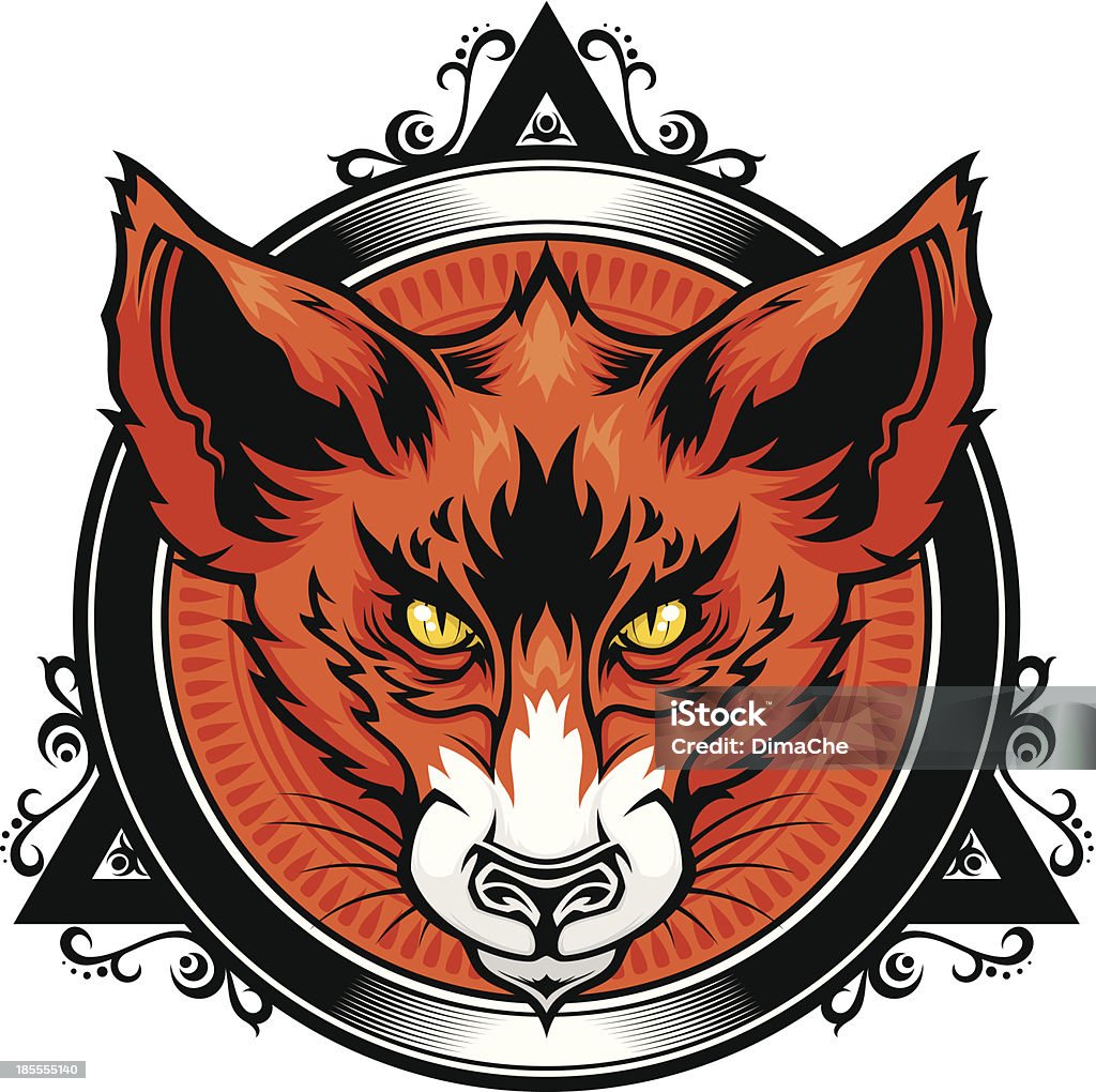 Fox head emblem Stylized fox head in abstract frame. Head and frame on separate layers.  High resolution PNG file is also added. Fox stock vector