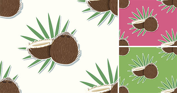 seamless Cocospattern with leafs. vector art illustration