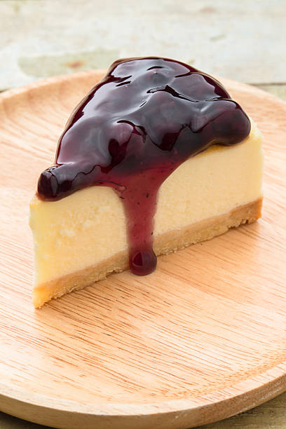 Blueberry Cheese Pie stock photo