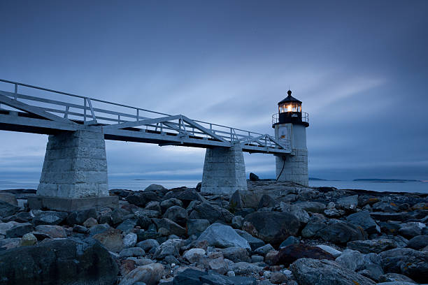 маршалл указывают маяк - lighthouse marshall point lighthouse beacon maine стоковые фото и изоб�ражения