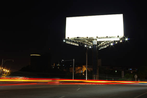 Billboard at night stock photo