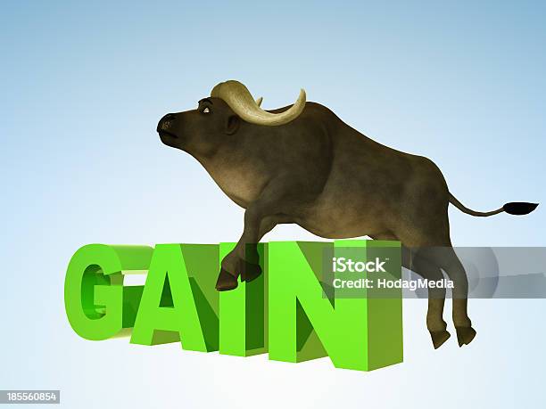 Illustration Bull Gain Green Stock Photo - Download Image Now - Bull - Animal, Green Color, Horizontal