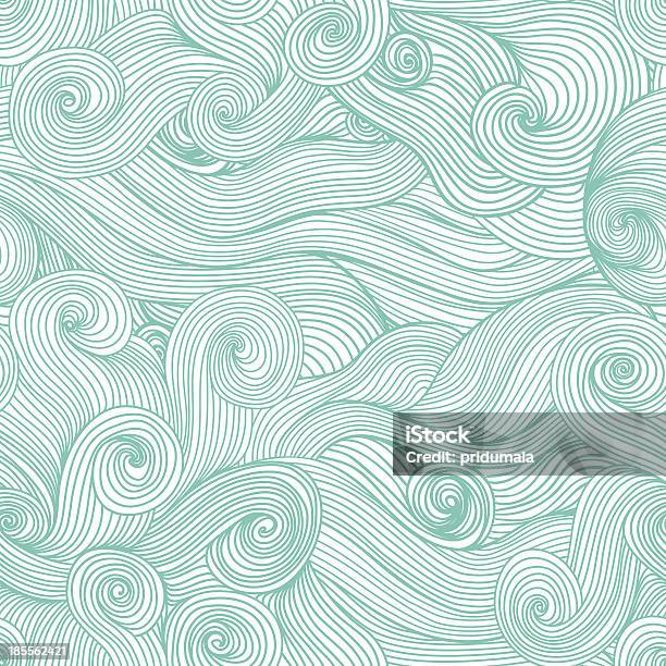 Nahtlose Abstrakt Hand Gezeichnete Wave Stock Vektor Art und mehr Bilder von Abstrakt - Abstrakt, Aura, Bildhintergrund