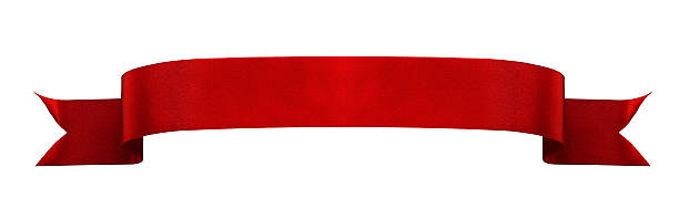 istock Red satin ribbon banner 185565442