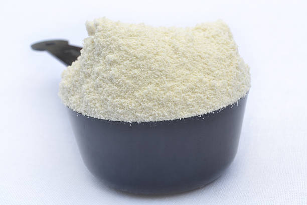 Whey protein powder stock photo