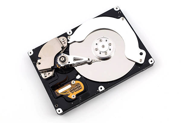 オープンホワイトの backgroud のハードドライブ - hard drive computer part hardrive disk ストックフォトと画像