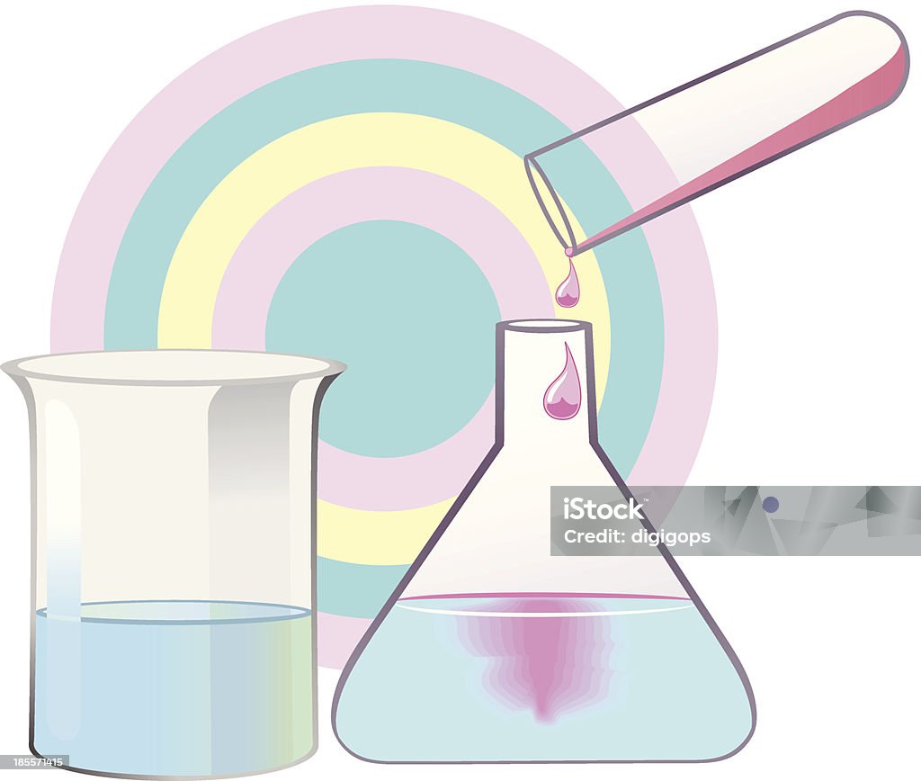 Elementos de vidrio - arte vectorial de Clase de quimica libre de derechos