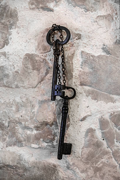 Old castle keys stock photo