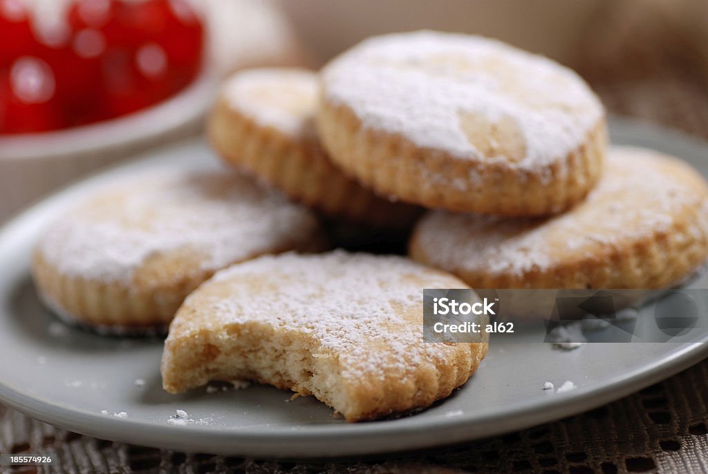 shortbread cookies with icing sugar shortbread cookies with icing sugar for breakfast Backgrounds Stock Photo