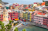 View of Vernazza, one of the five villages of the Cinque Terre