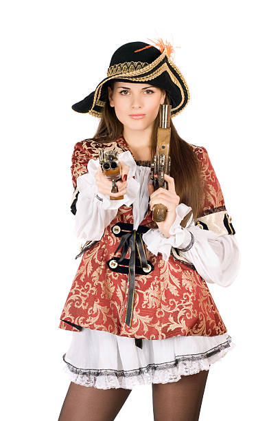 istock nice woman with guns dressed as pirates 185577947