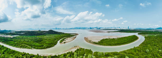 istock Aerial view fish ponds in Hong Kong border 1855825414