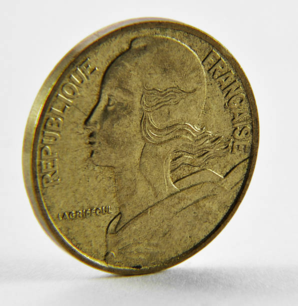 монета - france currency macro french coin стоковые фото и изображения