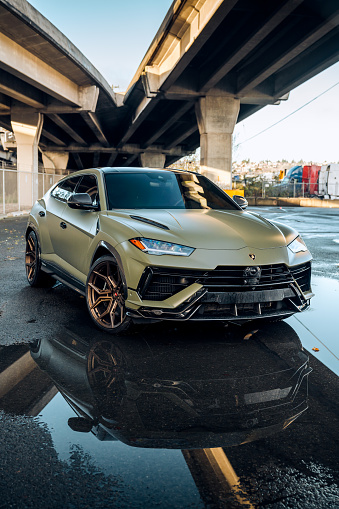 Seattle, WA, USA
12/14/2023
Lamborghini Urus Performante parked showing the car under a overpass