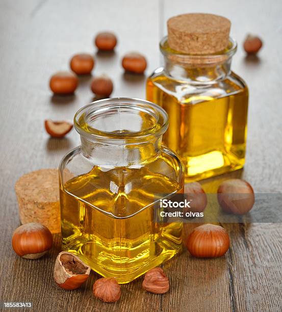 Hazelnut Oil Stock Photo - Download Image Now - Cooking Oil, Hazelnut, Bottle