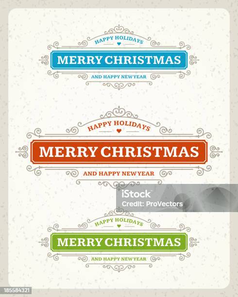 Ilustración de Feliz Navidad Tarjeta Postal Ornament Decoración Elemento De Diseño y más Vectores Libres de Derechos de Adorno de navidad