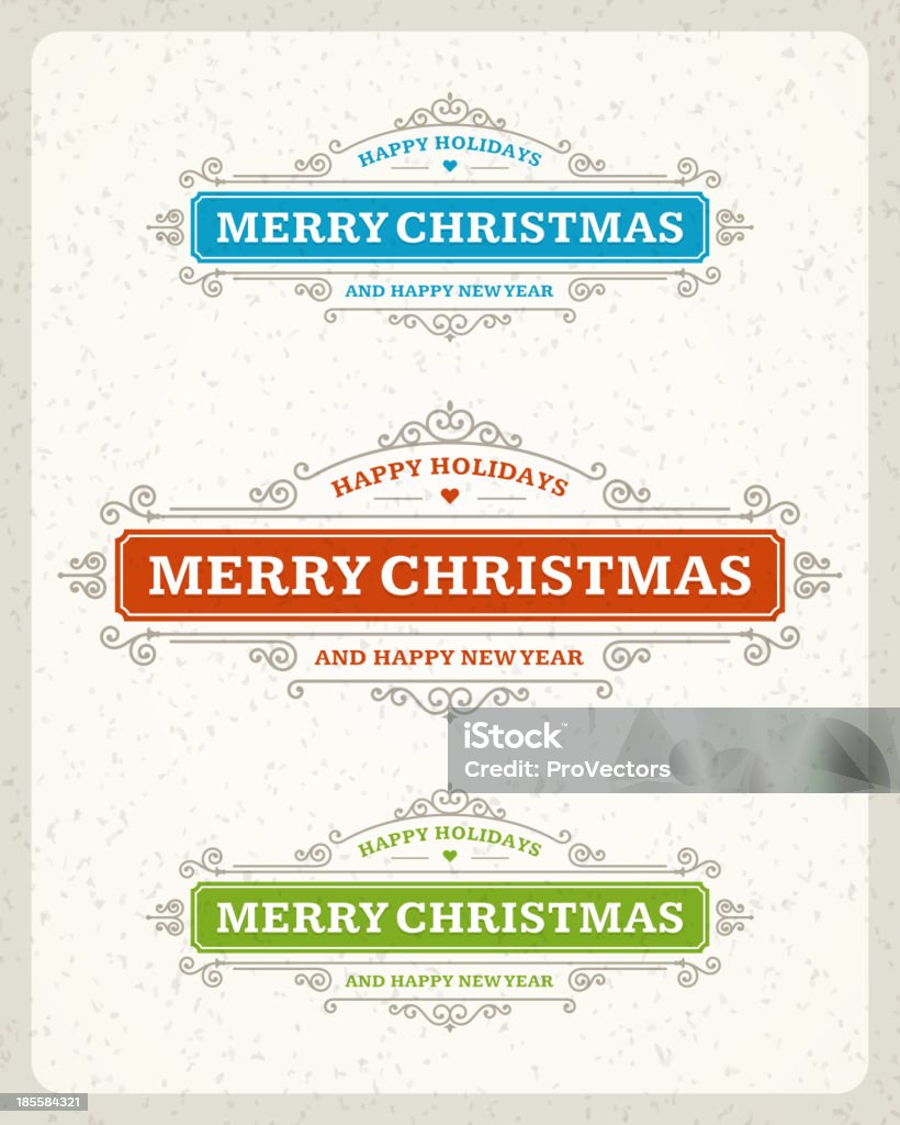 Feliz Natal cartão postal enfeites Decoração com elemento de design - Vetor de Ano novo royalty-free