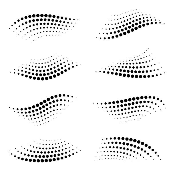 Abstract design elements Abstract shapes for design. Halftone wave patterns connect the dots stock illustrations
