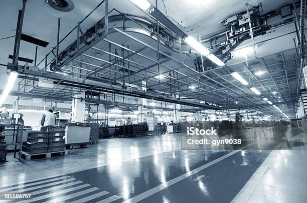 Industrial Space Stock Photo - Download Image Now - Illuminated, Industry, Factory