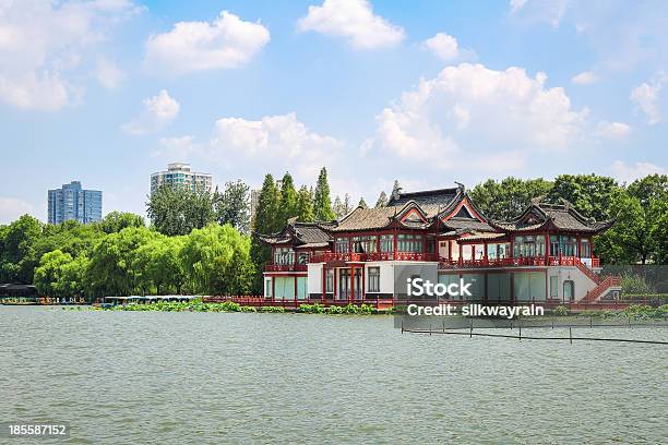 Embrace Moon Pavilion In Mochou Lake Stock Photo - Download Image Now - Ancient, Architecture, Asia