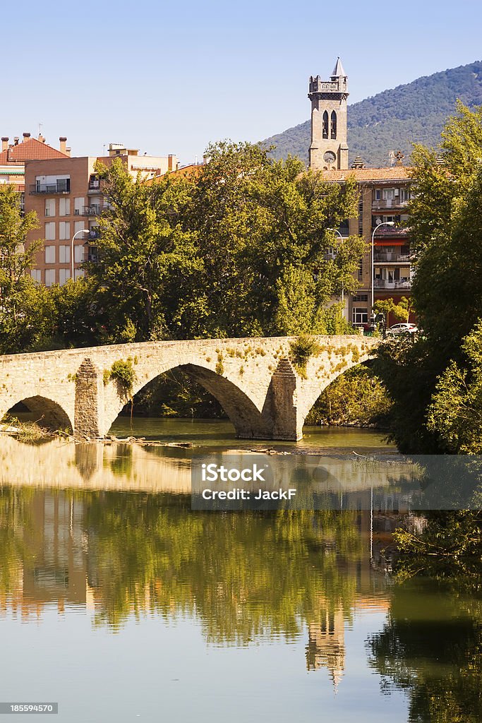 Alten Brücke über Arga river. Pamplona, Navarra - Lizenzfrei Alt Stock-Foto