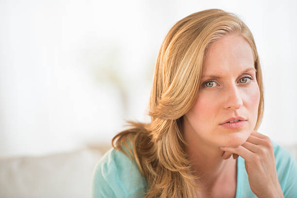istock Beautiful Woman With Hand On Chin 185595486