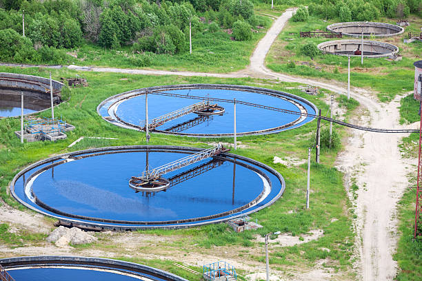 istock Sewage treatment with three stages, called primary, secondary and tertiary 185598519