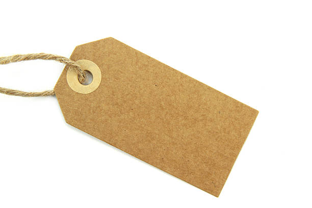 istock Blank natural fiber label with rope tie on white background 185599348