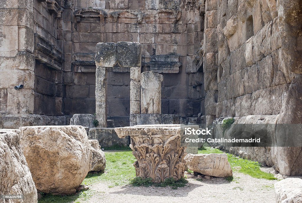 Baalbek, Libanon Ruinen - Lizenzfrei Architektonische Säule Stock-Foto