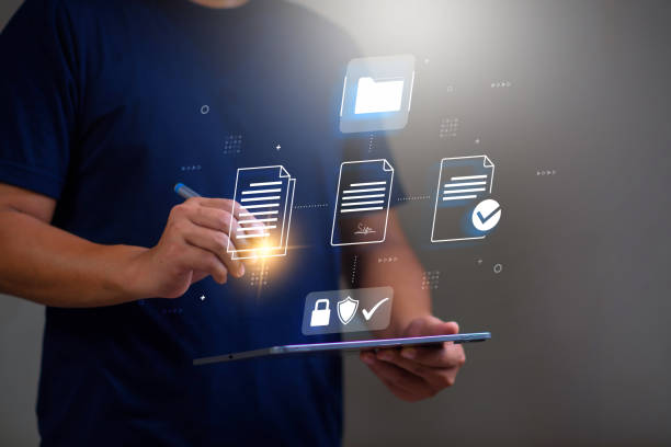 istock E-signing  paperless concept, businessman signing on electronic document for paperless office concept. online data management, approve, online database. 1856069911