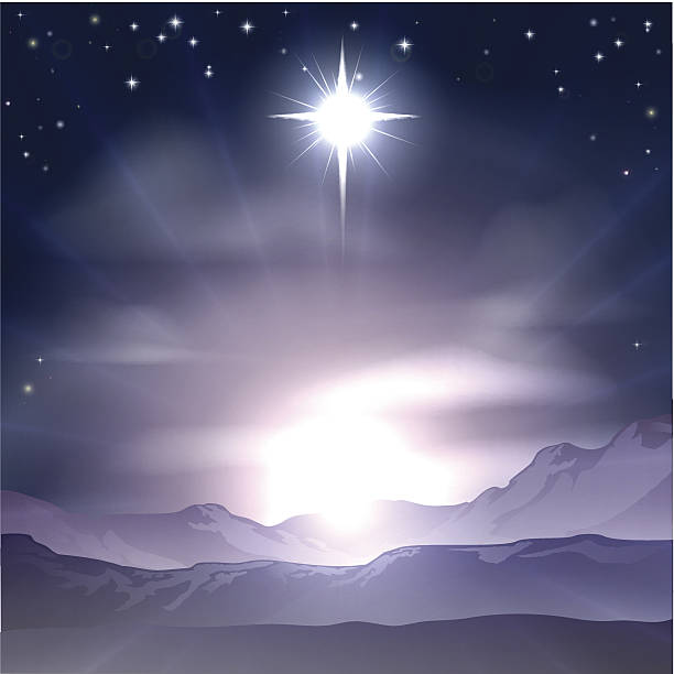ilustraciones, imágenes clip art, dibujos animados e iconos de stock de christmas nativity estrella de belén - sky only illustrations