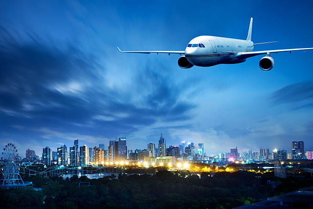 istock Aircraft on the Shanghai sky 185610343