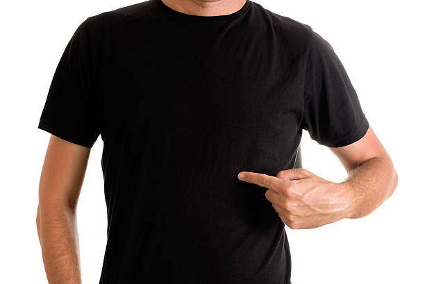 istock Man in black shirt pointing finger 185610454