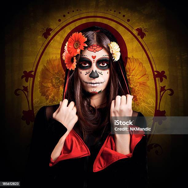 Young Girl With Halloween Makeup Stock Photo - Download Image Now - Day Of The Dead, Ceremonial Make-Up, Halloween