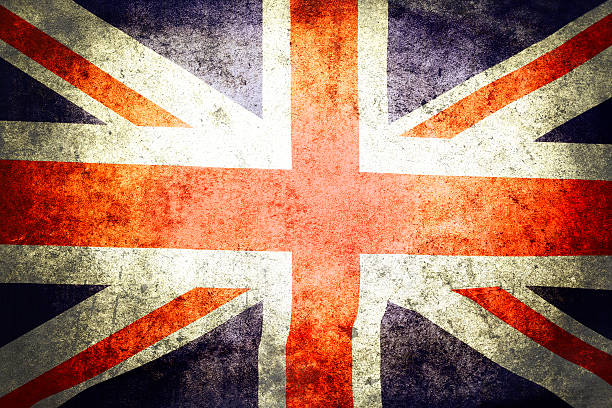 union jack - english flag british flag flag grunge imagens e fotografias de stock