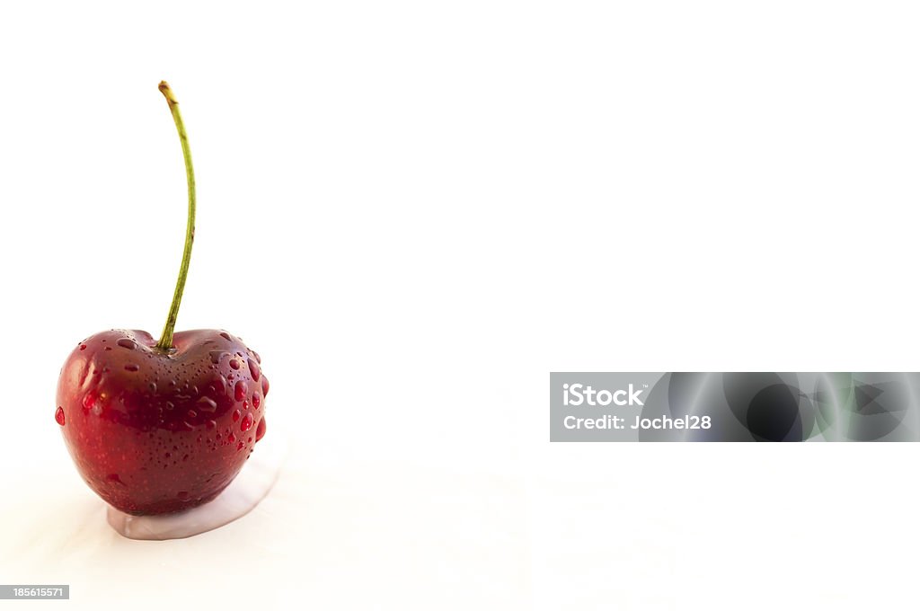 Cherry Bright red BC Cherry with water droplets. Berry Fruit Stock Photo